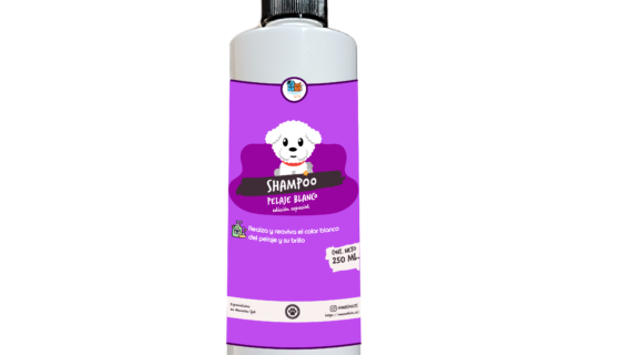 Shampoo Para Perros Y Mascotas 250 Ml Para Pelaje Blanco