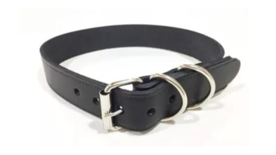 Collar Para Perro Cuero Natural Ancho 16 Mm, Largo 36 Cm Negro