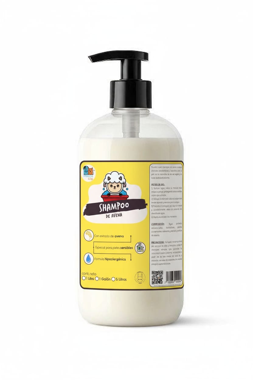 Super Shampoo De Avena Orgánico 1 Litro Para Mascotas
