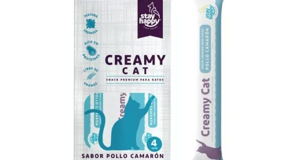 Snack Crema Gato Stay Happy Sabor Pollo Camarón Pack 4 Tubos