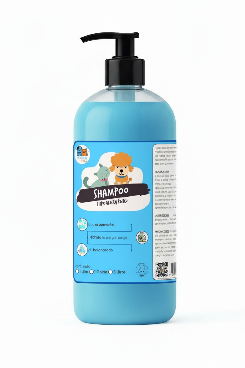 Super Shampoo Hipoalergenico Orgánico 1 Litro Para Mascotas