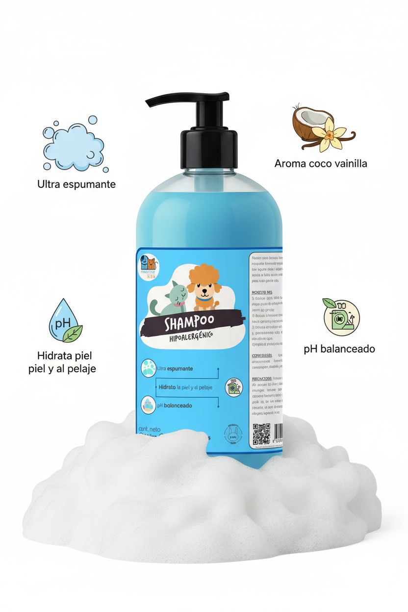 Super Shampoo Hipoalergenico Orgánico 1 Litro Para Mascotas - Imagen 2