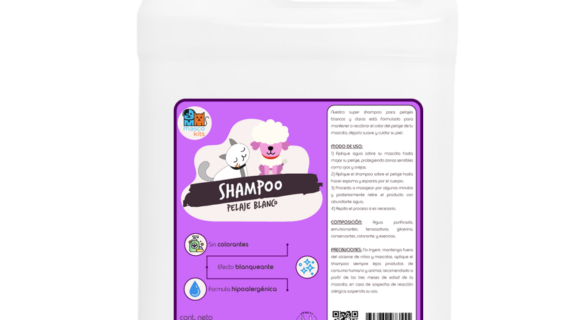 Shampoo Para Pelaje Blanco 1 Galón Perros & Mascotas