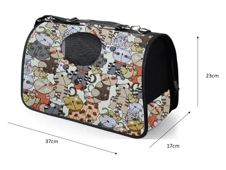 Bolso Transporte Mascotas Pequeño 37x17x23cm Con Diseño - Imagen 4