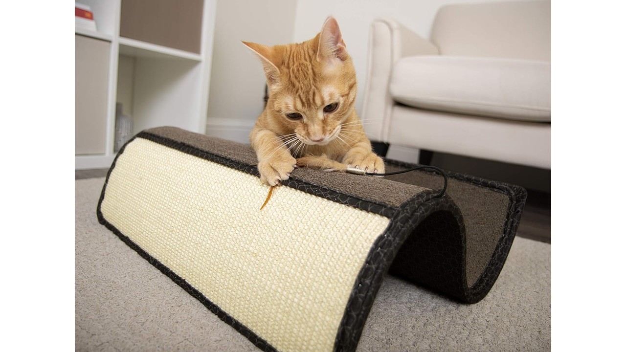 Rascador Para Gato Curvo Con Colgante Color Café - Imagen 6