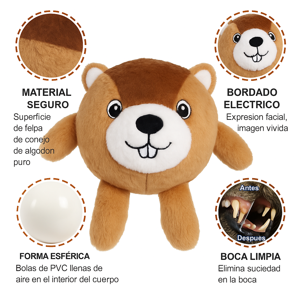 Juguete De Peluche Pelota Masticable Para Perros Mascotas - Imagen 2