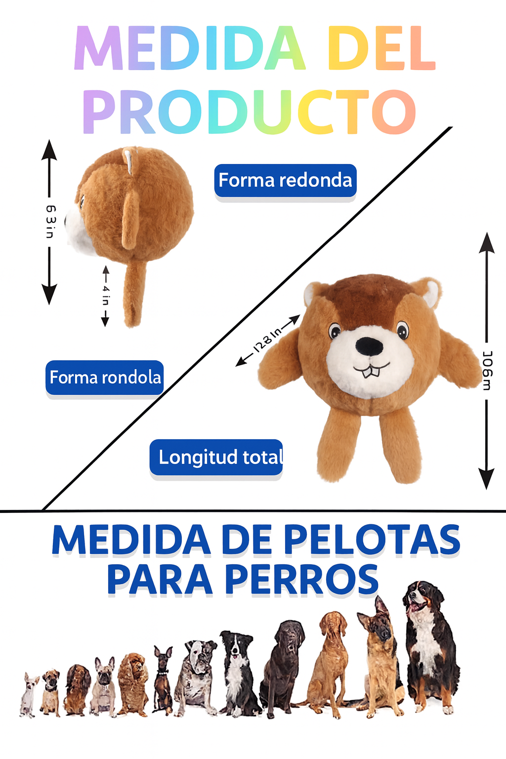 Juguete De Peluche Pelota Masticable Para Perros Mascotas - Imagen 3
